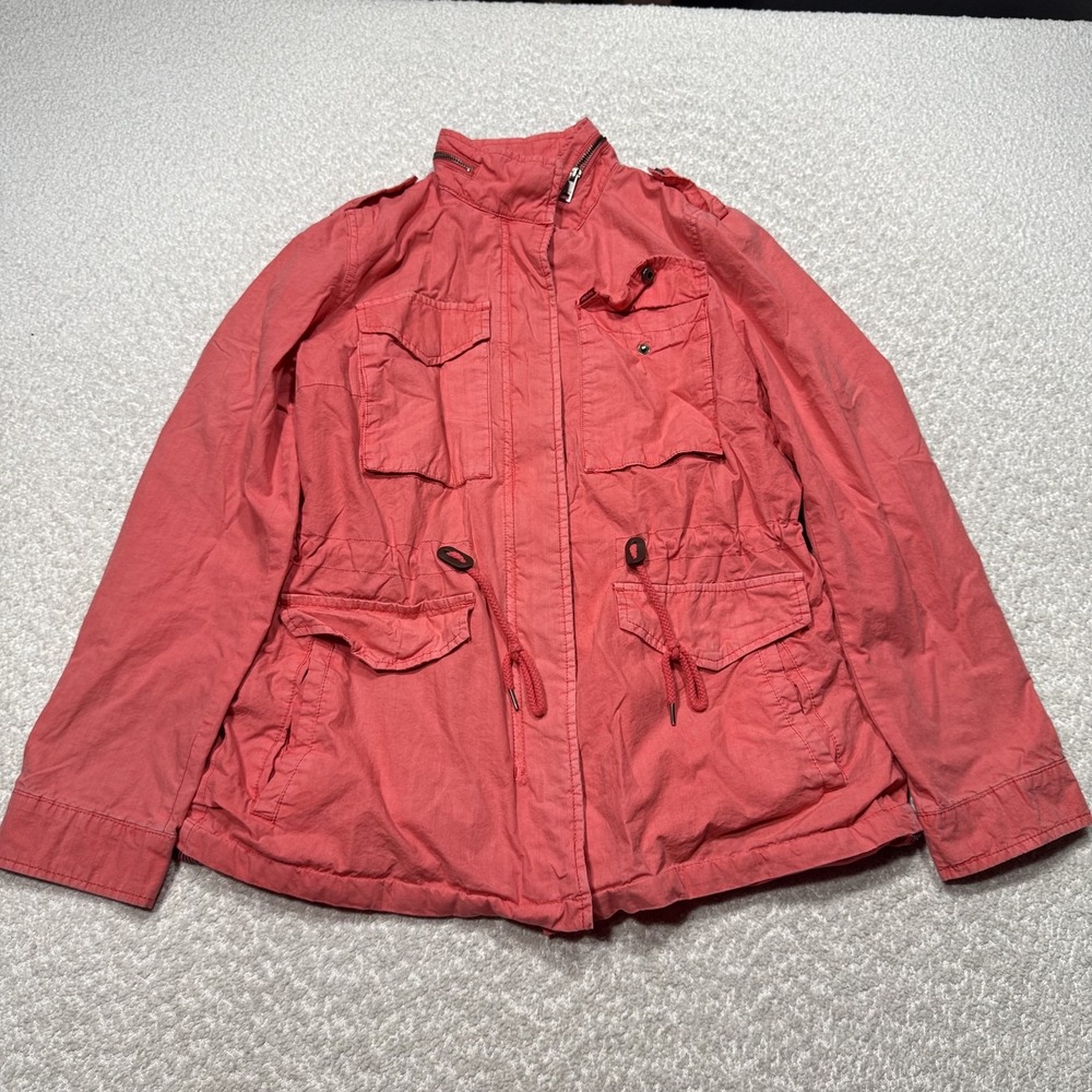 Levi Strauss Jacket Womens Small Utility Cargo Pockets Drawstring Lightweight